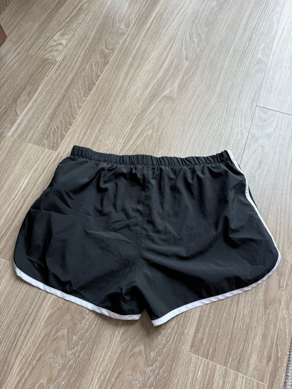 adidas Black Athletic Shorts with White Trim - Picture 2 of 3